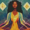 Black Woman Meditating Art Diamond Painting