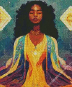 Black Woman Meditating Art Diamond Painting