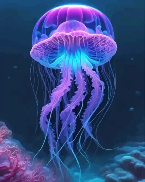 Blue And Pink Jellyfish Diamond Painting