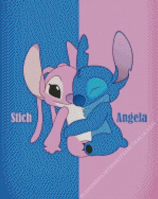 Blue And Pink Stitch Diamond Painting