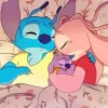 Blue And Pink Stitch Sleeping Diamond Painting