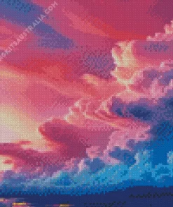 Blue And Pink Sunset Diamond Painting