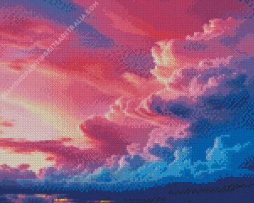 Blue And Pink Sunset Diamond Painting