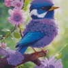 Blue And Purple Bird Diamond Painting