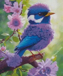 Blue And Purple Bird Diamond Painting