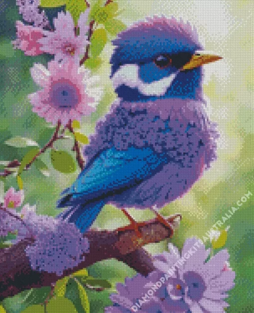 Blue And Purple Bird Diamond Painting