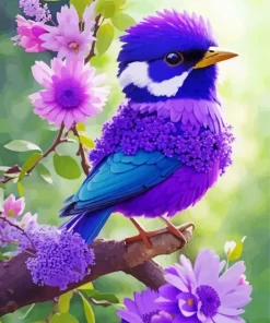 Blue And Purple Bird Diamond Painting