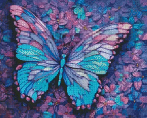 Blue And Purple Butterfly Diamond Painting