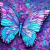 Blue And Purple Butterfly Diamond Painting