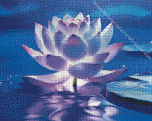 Blue And Purple Lotus Flower Diamond Painting