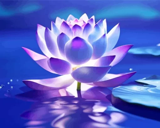 Blue And Purple Lotus Flower Diamond Painting