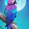 Blue And Purple Parrot Diamond Painting