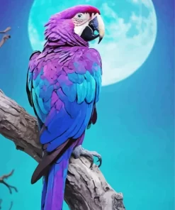 Blue And Purple Parrot Diamond Painting