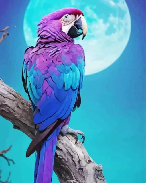 Blue And Purple Parrot Diamond Painting