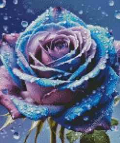 Blue And Purple Rose Diamond Painting