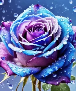 Blue And Purple Rose Diamond Painting