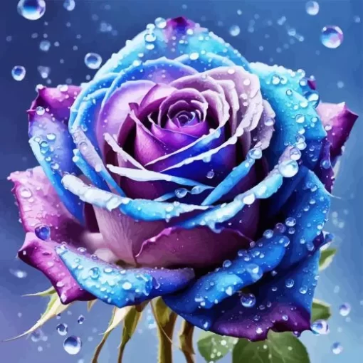 Blue And Purple Rose Diamond Painting