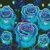 Blue And Purple Roses Diamond Painting