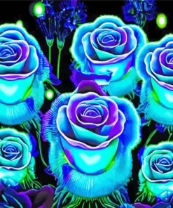 Blue And Purple Roses Diamond Painting