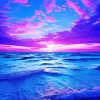 Blue And Purple Sunset Sea Diamond Painting