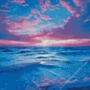 Blue And Purple Sunset Sea Diamond Painting