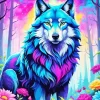 Blue And Purple Wolf Diamond Painting