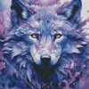 Blue And Purple Wolf Art Diamond Painting