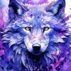 Blue And Purple Wolf Art Diamond Painting