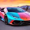 Blue And Red Lamborghini Diamond Painting