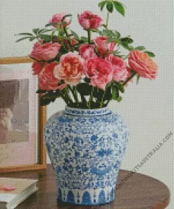 Blue And White Flower Vase Diamond Painting