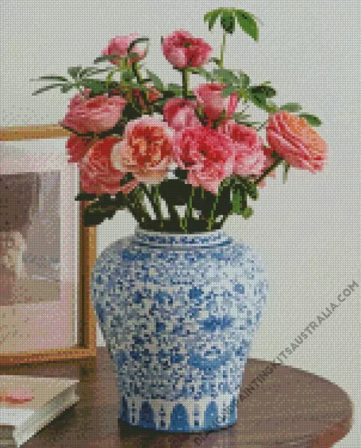 Blue And White Flower Vase Diamond Painting