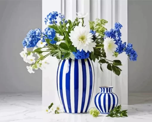 Blue And White Flowers Vase Diamond Painting