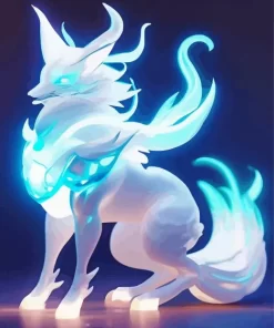 Blue And White Fox Pokemon Diamond Painting