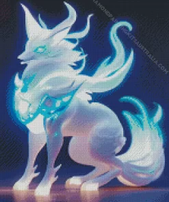 Blue And White Fox Pokemon Diamond Painting