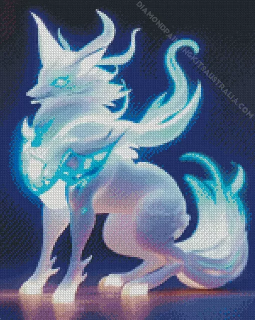 Blue And White Fox Pokemon Diamond Painting