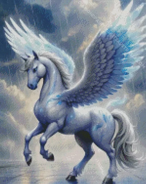 Blue And White Unicorn Diamond Painting