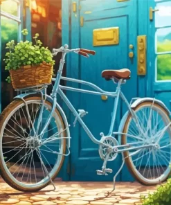 Blue Bike Diamond Painting