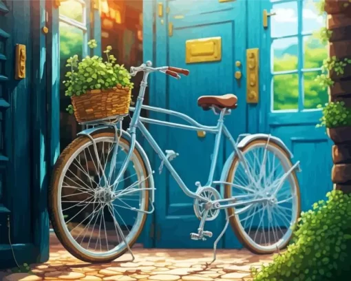 Blue Bike Diamond Painting