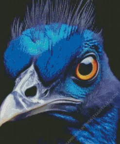 Blue Bird Face Diamond Painting