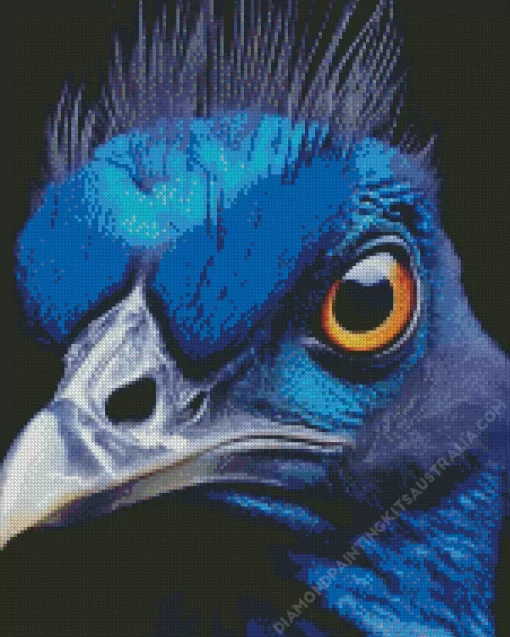 Blue Bird Face Diamond Painting