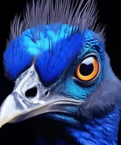 Blue Bird Face Diamond Painting