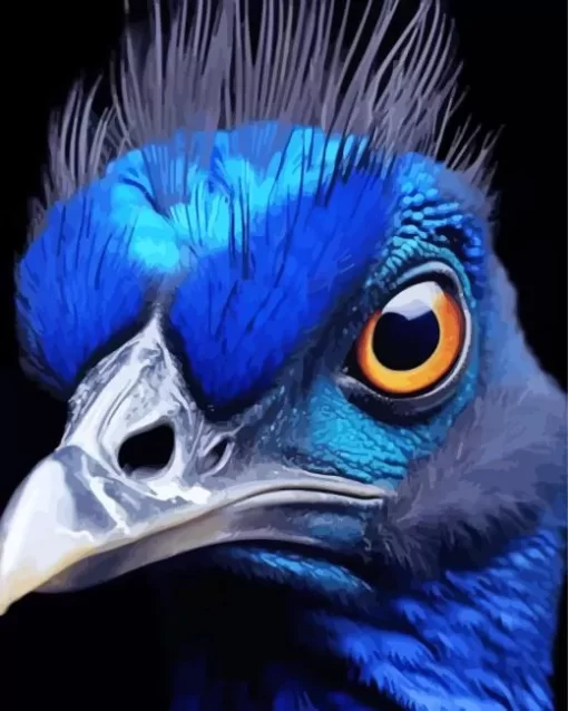 Blue Bird Face Diamond Painting