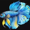 Blue Black And Yellow Fish Diamond Painting