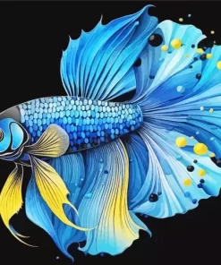 Blue Black And Yellow Fish Diamond Painting