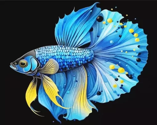 Blue Black And Yellow Fish Diamond Painting