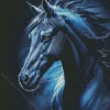 Blue Black Horse Diamond Painting