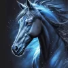 Blue Black Horse Diamond Painting