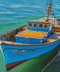 Blue Boat Diamond Painting