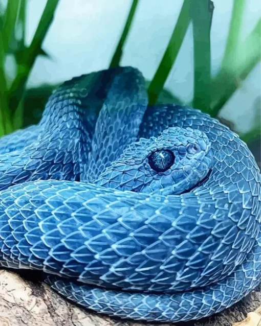 Blue Bush Viper Diamond Painting