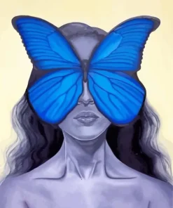 Blue Butterfly Girl Diamond Painting